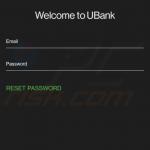 Fake UBank sign-in window displayed by FluBot malware