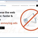 Website die reclame maakt voor Ultimate Ad Eraser adware (voorbeeld 1)
