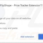 Cookie stuffing browser extension for various permissions (FlipShope - Price Tracker Extension)