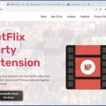 Website promoting a cookie stuffing browser extension (Netflix Party) 1