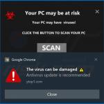 Browsermelding spam afgeleverd door een dubieuze site (voorbeeld 2)