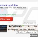 Misleidende Tortuga Internet browser genereert intrusieve advertenties (voorbeeld 1)