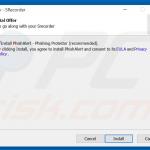 Misleidende installer gebruikt om dePhishalert adware te verspreiden (voorbeeld 2)