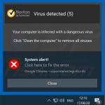 Norton Subscription Has Expired Today pop-up scam gepromoot via browsermeldingen (voorbeeld 4)