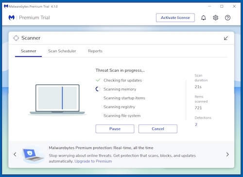 Scan uw computer met Malwarebytes