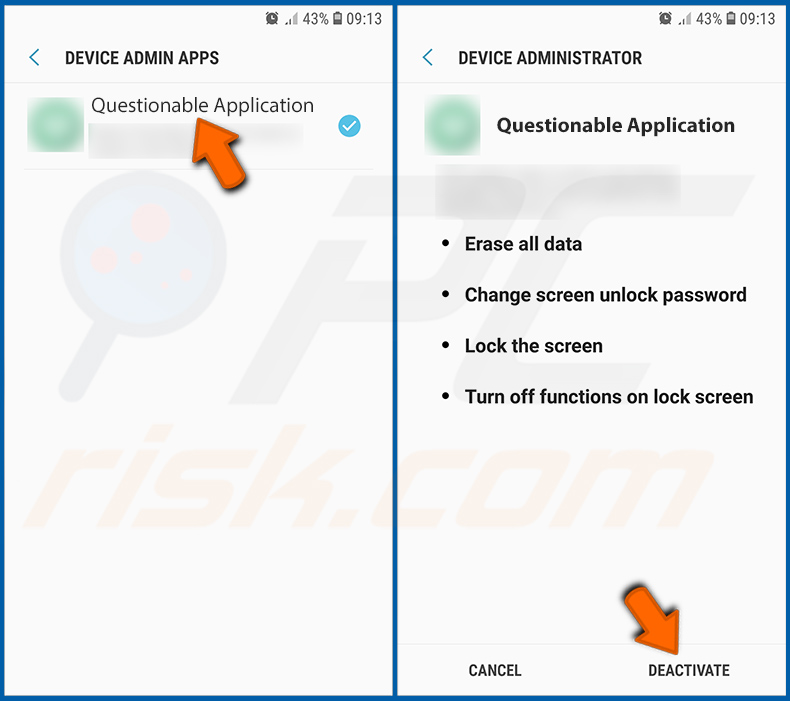 Android-applicaties met beheerdersrechten uitschakelen (stap 3)