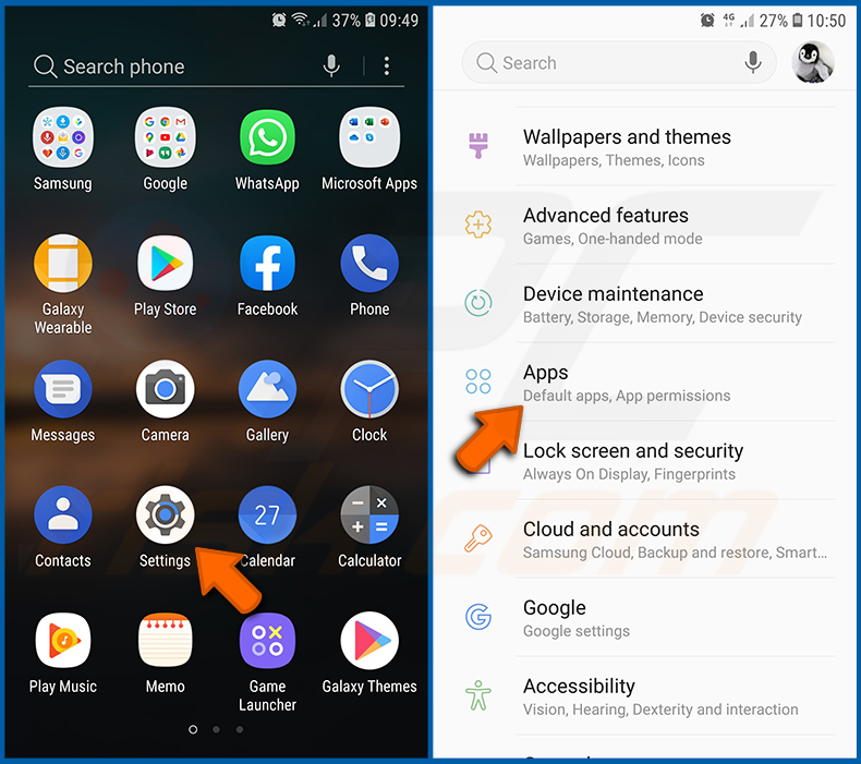 Resetten van Firefox-browser in het Android-besturingssysteem (stap 1)