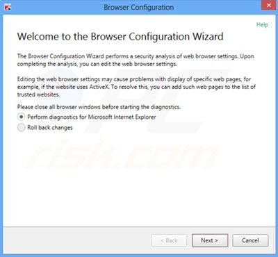 Kaspersky Antivirus 2014 Browser configuratie