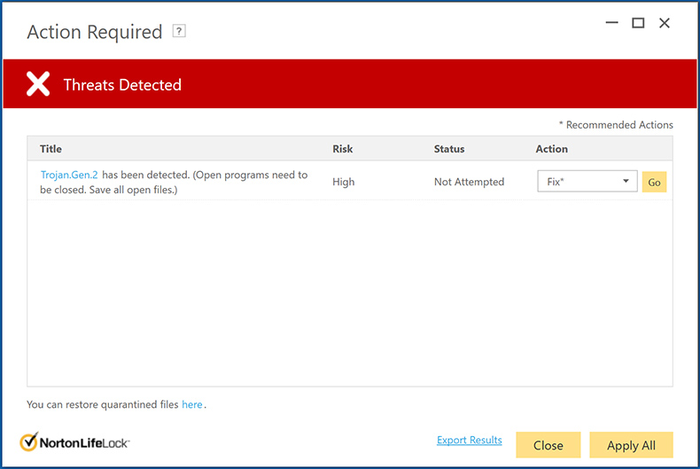 Norton AntiVirus Plus scan