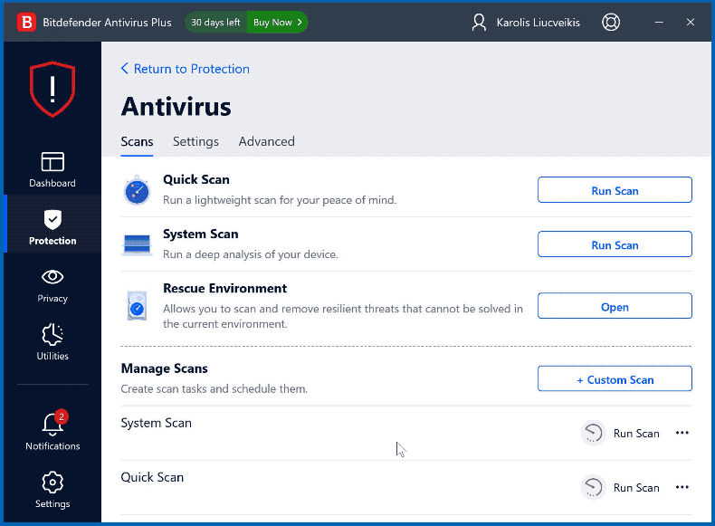 Bitdefender Antivirus Plus verschijning (GIF)