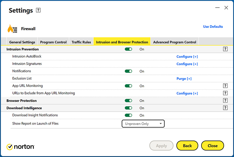 Norton AntiVirus Plus bescherming tegen surfen op het internet