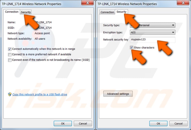 wi-fi wachtwoord vinden van een netwerk waarmee u eerder verbinding maakte in windows 7 stap 4