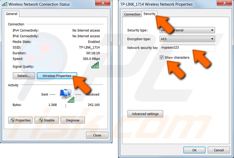 vind je wi-fi wachtwoord op een windows pc in windows 7 stap 3