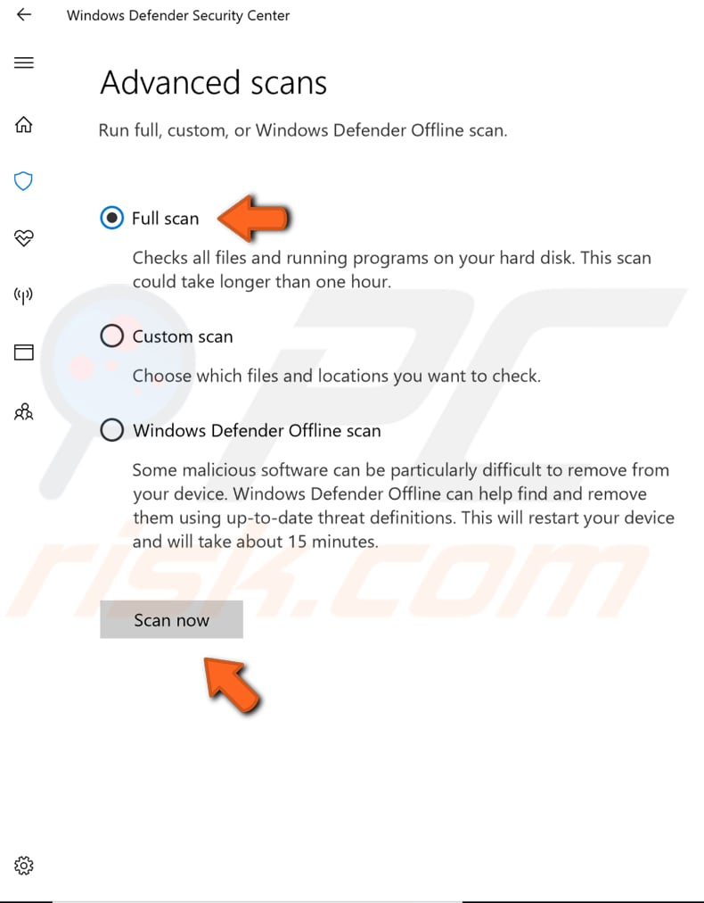 scan uw systeem op malware stap 3