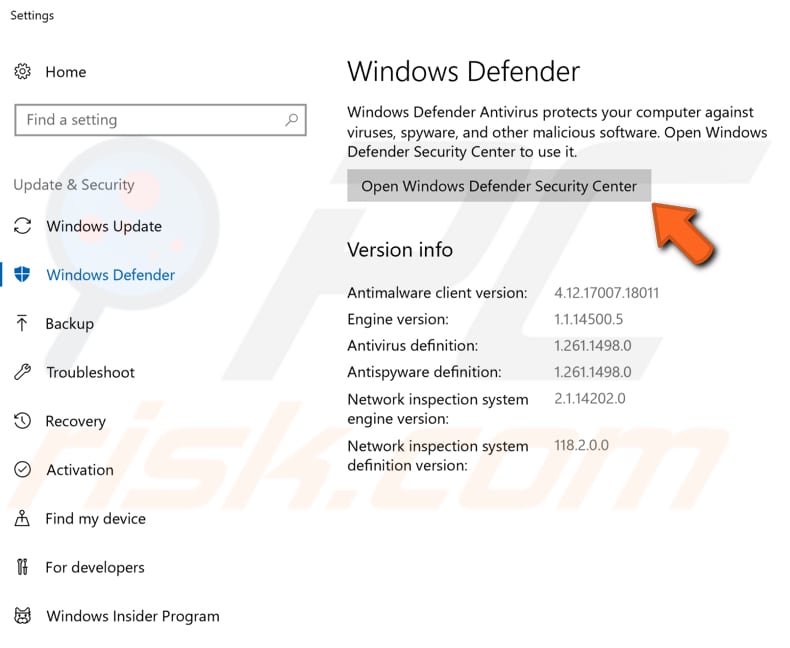 antivirussoftware van derden verwijderen stap 2