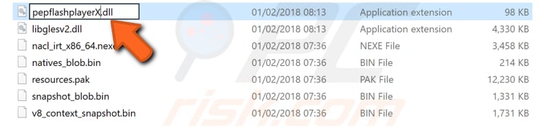 rename pepflashplayer.dll file 