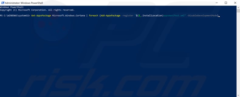 registreer Cortana en shellexperiencehost opnieuw stap 3
