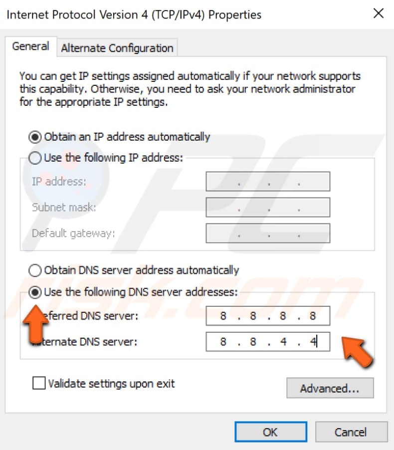 verander dns server stap 5