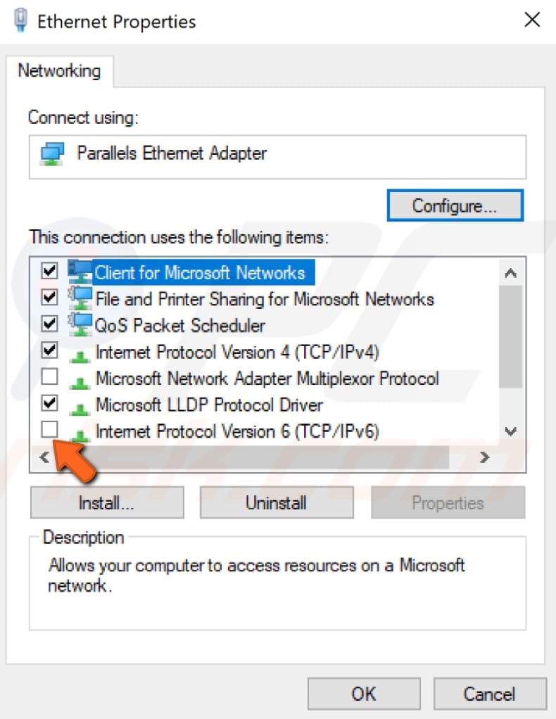 ipv6 uitschakelen stap 4