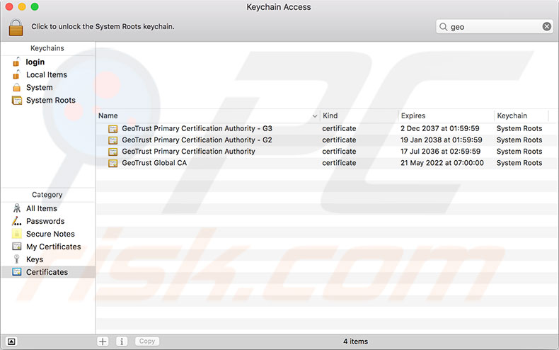 certificaat kiezen mac