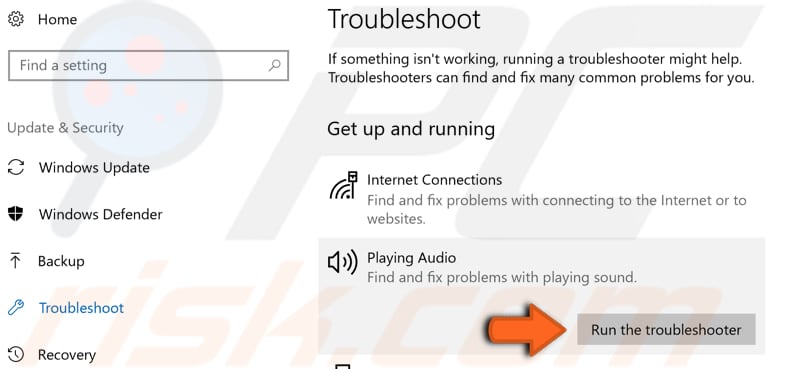 stap audio troubleshooter uitvoeren 2
