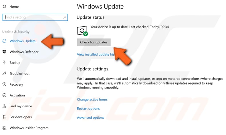 update uw windows besturingssysteem stap 2
