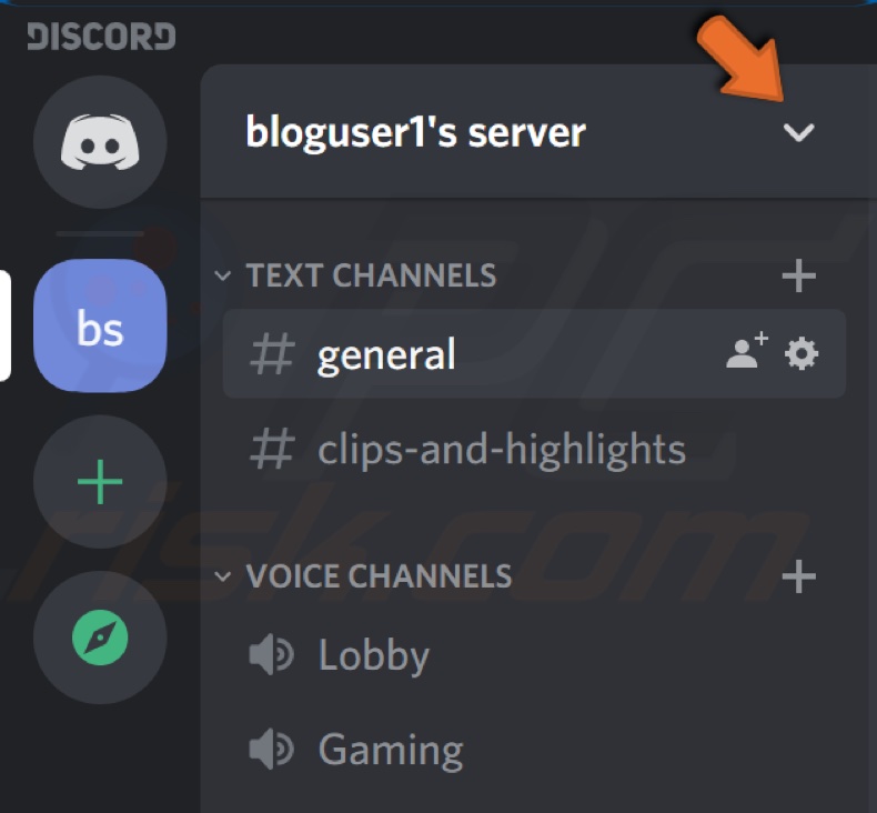 Open het vervolgkeuzemenu van uw server