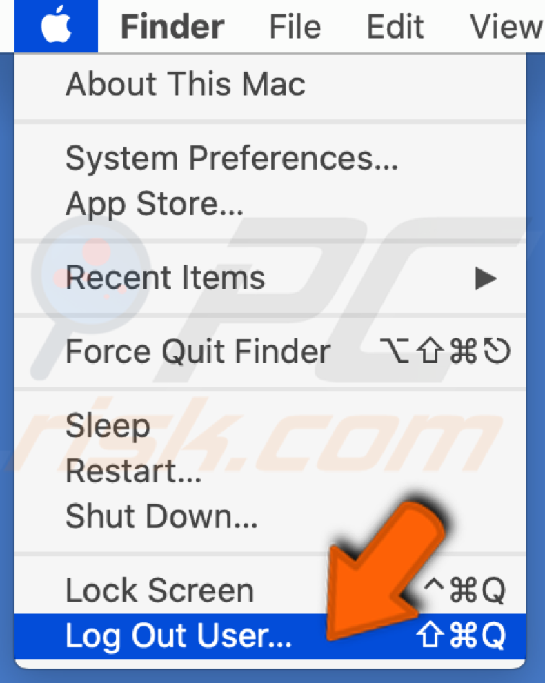 log out mac