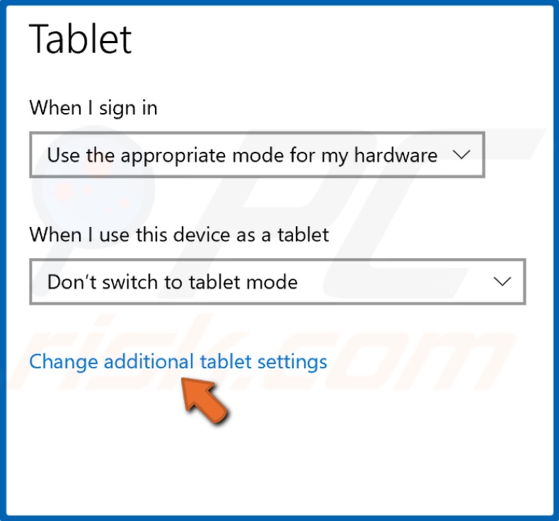 Klik op Extra tabletinstellingen wijzigen