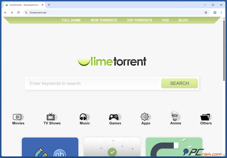 LimeTorrents startpagina
