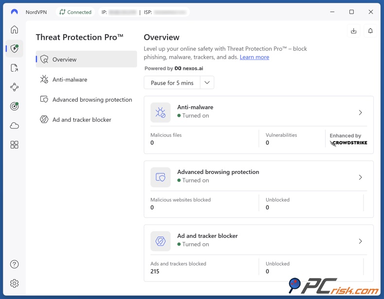 Inschakelen NordVPN Threat Protection