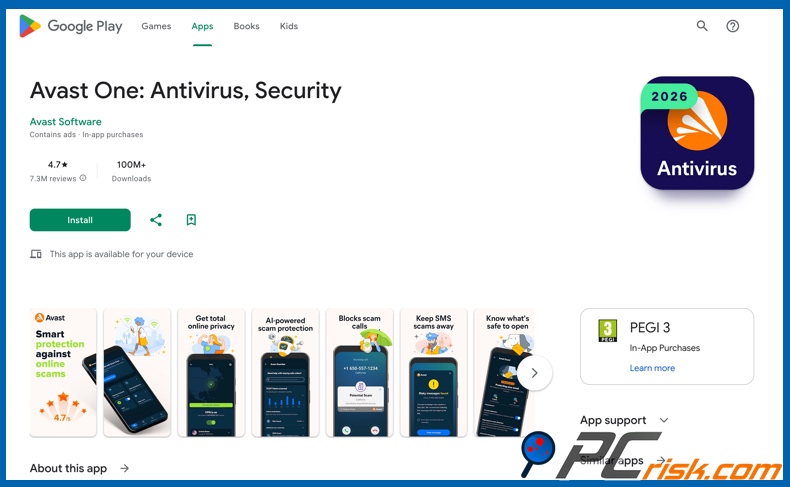 Avast op Google Play