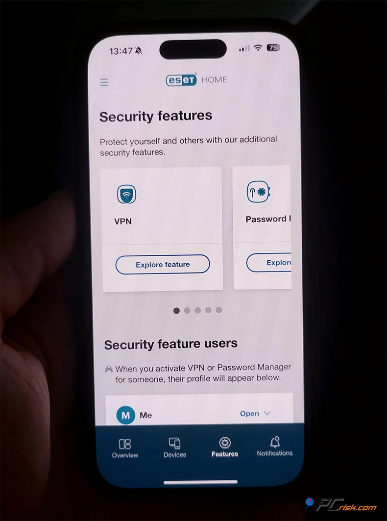 ESET home voor iPhone