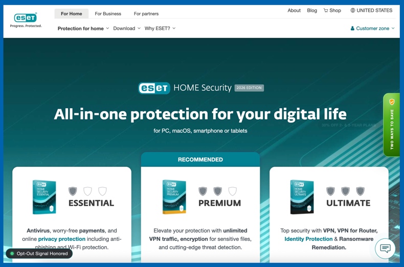ESET-startpagina