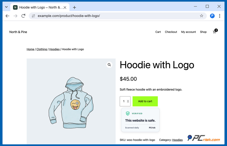 Trustbadge op WooCommerce-productpagina