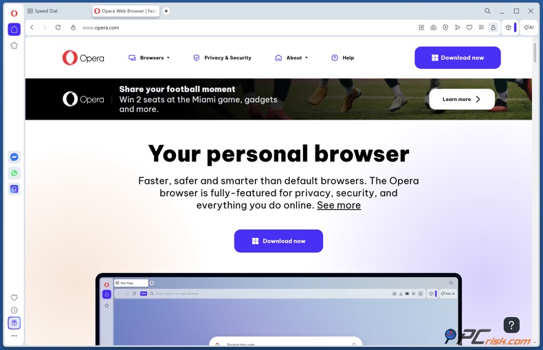 Opera browser-downloadpagina