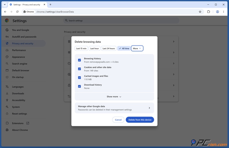 Wis browsercookies en cache om betaalmuren te omzeilen