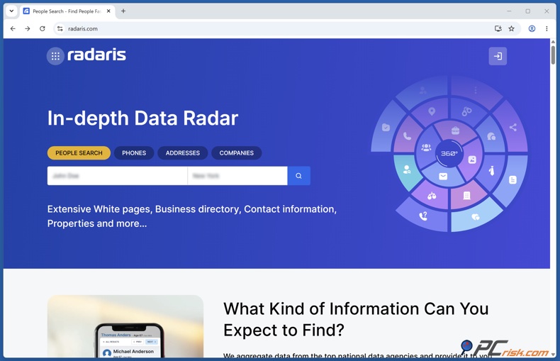 Radaris-startpagina
