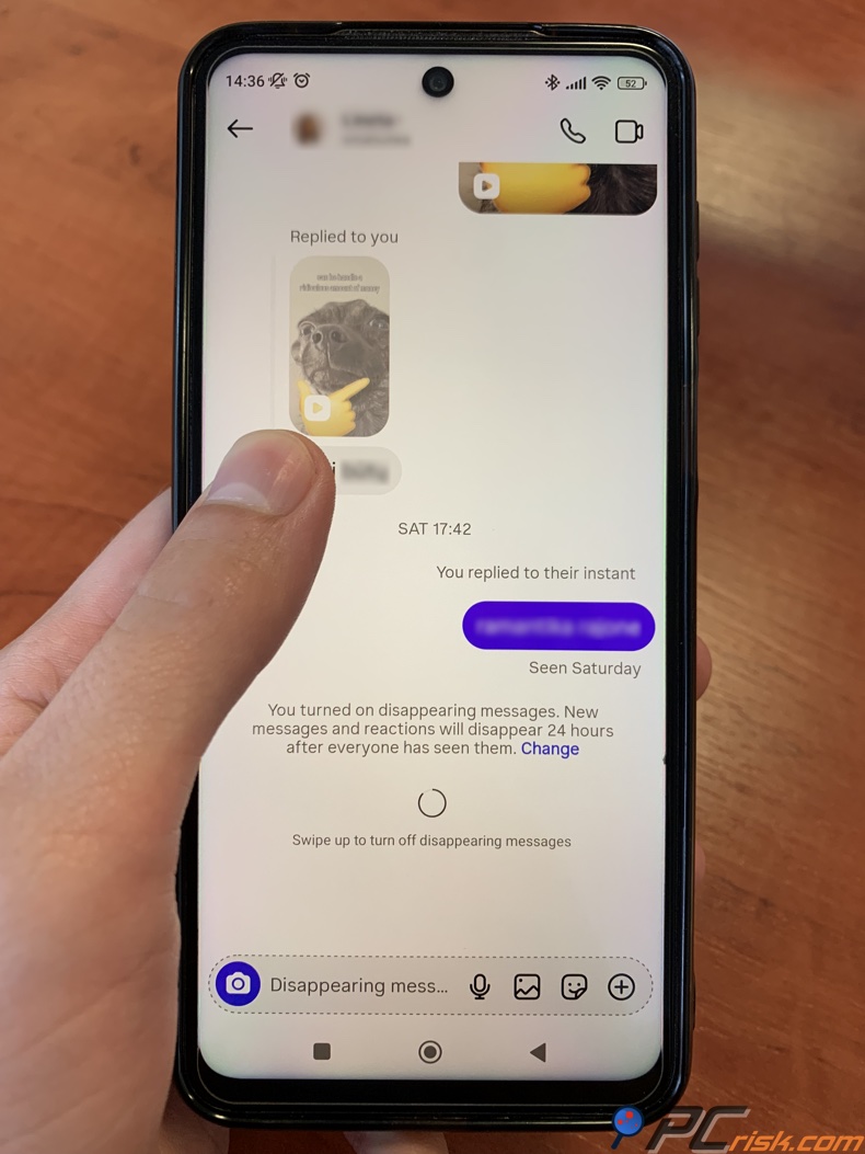 Instagram verdwijnende berichten uitschakelen