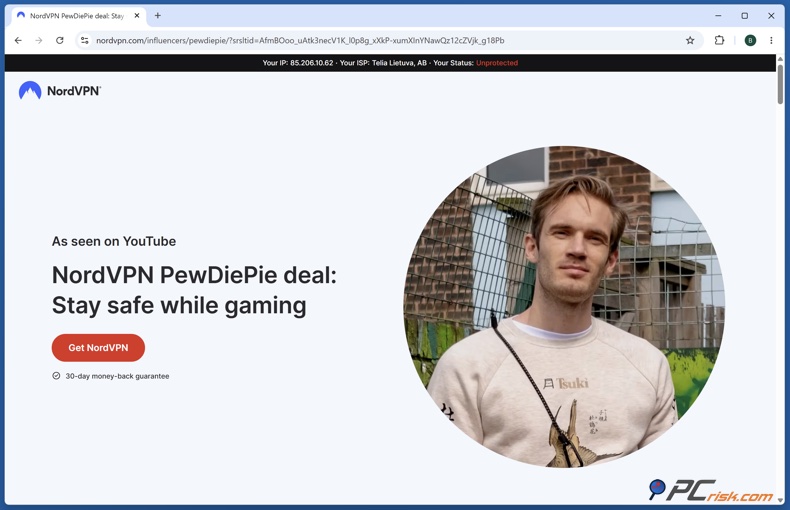 NordVPN PewDiePie-aanbieding