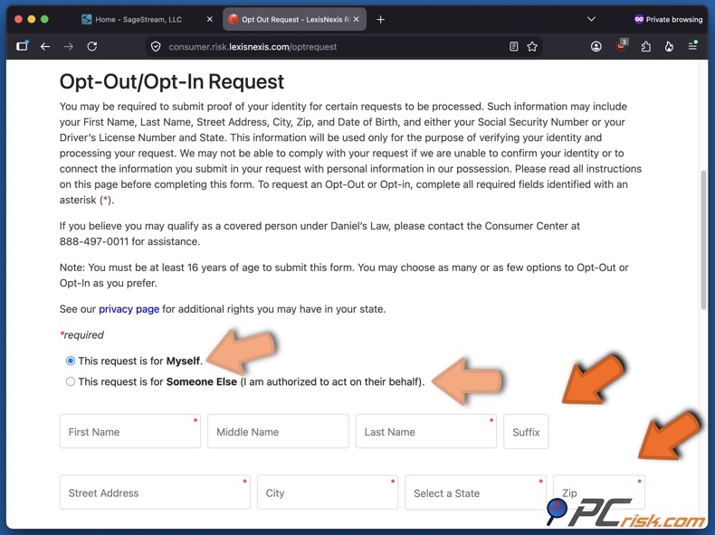 SageStream opt-out 3.2