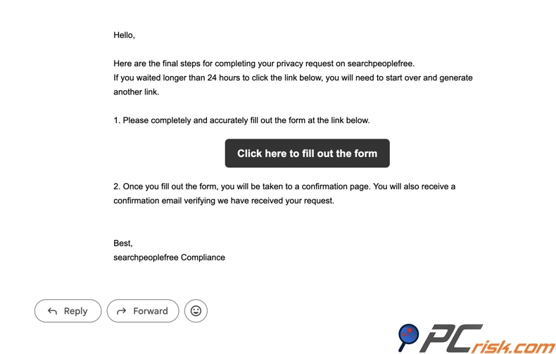 SearchPeopleFREE-afmeldingsmail