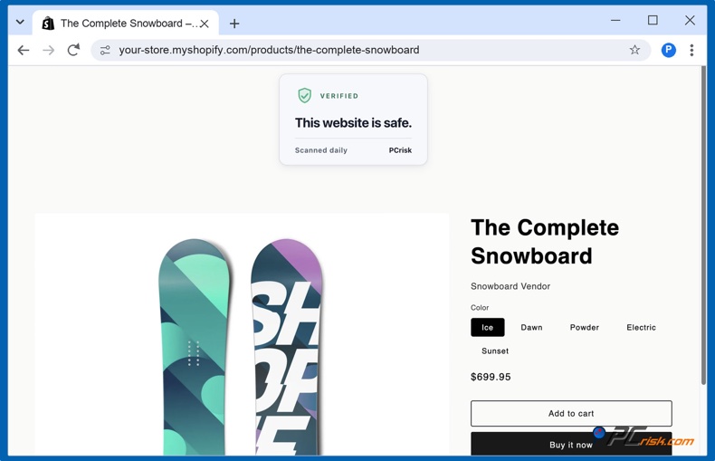 PCrisk Trust Badge op productpagina