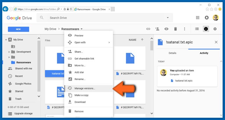 google drive versies beheren