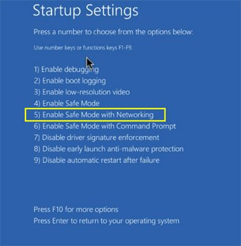 windows 10 Veilige modus met netwerkmogelijkheden