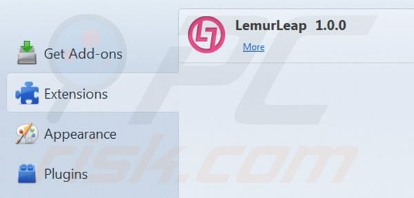 LemurLeap verwijderen uit Mozilla FireFox