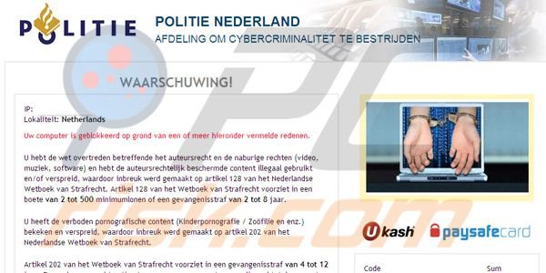 Politie Nederland ransomware virus