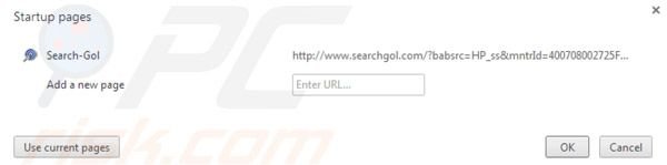 Searchgol startpagina in Google Chrome