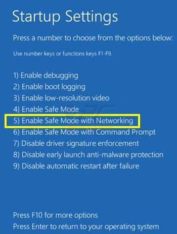 Windows 8 Veilige modus met netwermogelijkheden