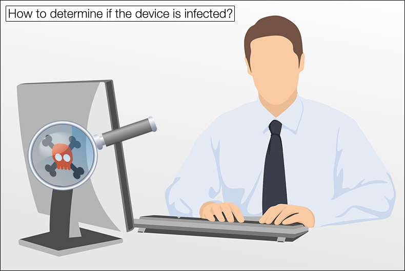 Hoe weet men of een apparaat besmet is?